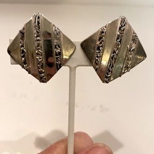 Sterling silver clip on earrings 1 1/4”